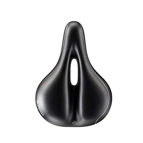 Mountain Bike Seat : SMXGF Bicycle Seat Cushion, Mountain Bike Padded Memory Cotton Bicycle Seat Cushion, Comfortable And Soft Breathable Bicycle Saddle, (Color : Black, Size : 27.4 * 21.1cm)