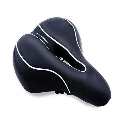 Mountain Bike Seat : SMXGF Bicycle Seat Cushion, Mountain Bike Seat Cushion, Soft And Comfortable Thick Silicone Bicycle Seat Cushion, Suitable For All Kinds Of Bicycle Seats. (Color : Blue+White)