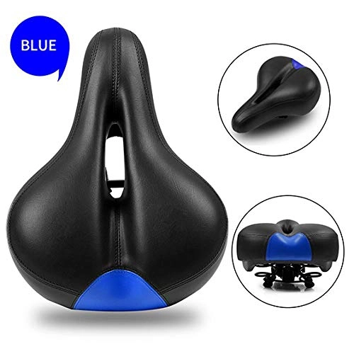 Mountain Bike Seat : Soft Bicycle Saddle Comfortable Thicken Wide Hollow Cycling Saddle Mountain Road MTB Bicycle Accessories Bike Saddle BlackBlue