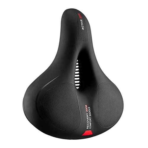 Mountain Bike Seat : Soyeacrg Comfortable Memory Foam Bicycle Seat Cushion Saddle Reflective Mountain Bike Seat with Dual Shock Absorbing Ball Bicycle Accessories Riding Equipment, Red