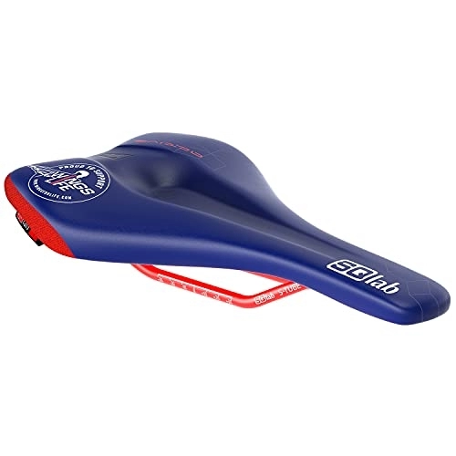 Mountain Bike Seat : SQlab Unisex - Adult 611 Ergowave Active Wings for Life MTB Tech & Trail Bicycle Saddle - Blue / Red, 14cm