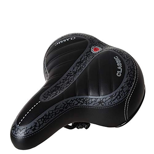 Mountain Bike Seat : Studyset Mountain Bike Wide Saddle Seat Road MTB Bicycle Big Butt Breathable Seat Cushion Black with black lines