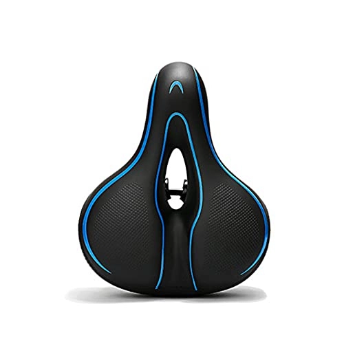 Mountain Bike Seat : Super Amos Bike Seat Bicycle Saddle, Comfortable Memory Foam Waterproof Padded Leather Wide Bicycle Seat Cushion, Soft Breathable Shock Absorbing, Fit Most Bikes