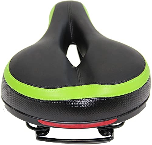 Mountain Bike Seat : Tape Soft Cushion Bike Seat Cushion Saddle With Reflective Stationary Parts Bike Seat, Exercise Bike Mountain Bike Fit For For Men And Women (Color : Green)