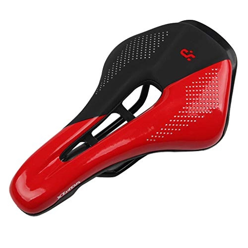 Mountain Bike Seat : TeasyDay Memory Sponge Bike Saddle Mountain Bike Seat Breathable Comfortable Cycling Seat Cushion Pad with Central Relief Zone and Ergonomics Design Fit for Road Bike and Mountain Bike (red)