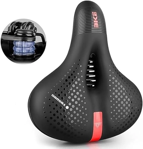 Mountain Bike Seat : THYMOL For Men Women Spinning Exercise Cycle Saddle Road Bicycle Seat With Shock Absorbing Balls Mountain Bike Saddle Bicycle Seat Comfortable Thicken Soft Memory Foam Padded (Color : #09)