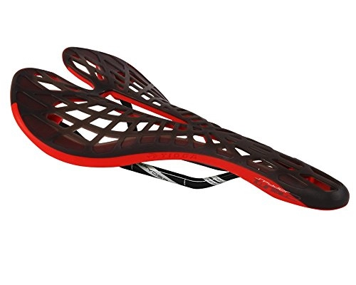 Mountain Bike Seat : Tioga Spyder Twin Tail 2Carbon MTB Saddle Unisex Adult, Red