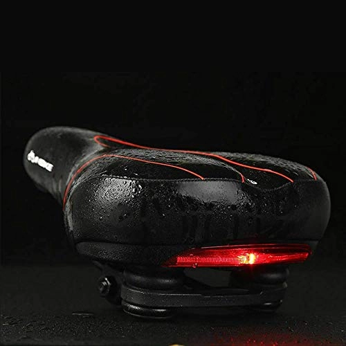 Mountain Bike Seat : TOTMOX Bike Seat Saddle - City Bicycle Saddles Cushion with LED Taillight - Waterproof Soft Hollow Breathable for Road Bike MTB（Black+Red）
