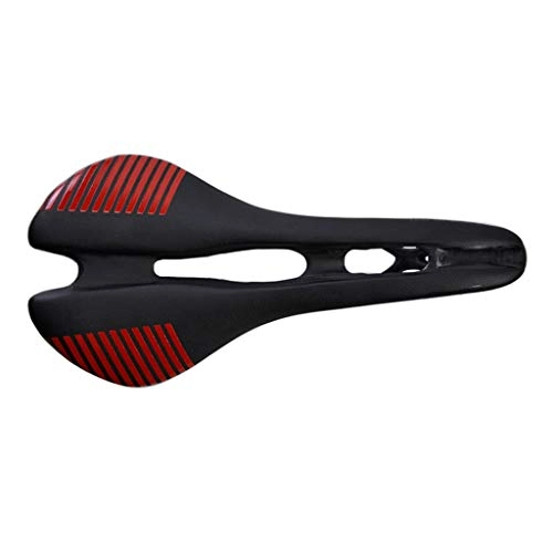 Mountain Bike Seat : TRonin Road Mountain Bike Seat, Hollow Ergonomic Breathable Bicycle Saddle Carbon Fiber Soft Bicycle Cushion Most Comfortable Bike Seat For Outdoor And Indoor Bicycle (Color : New red)