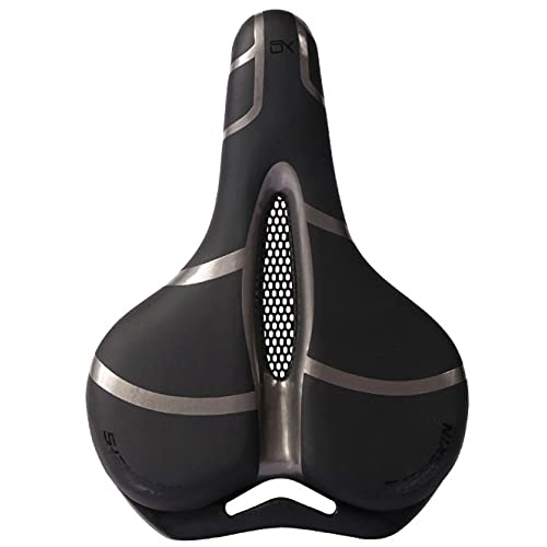 Mountain Bike Seat : TTZHJIN Bike Seat Bicycle Saddle Central Vent Spring Damping Mountain Fitness Casual Soft And Comfortable Waterproof PU Polyurethane，3 Colors, Grey-25×20cm