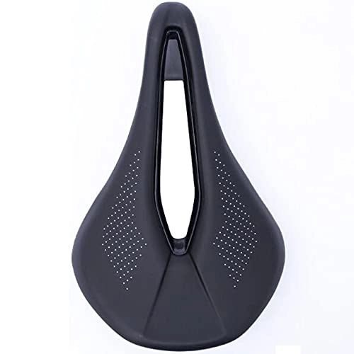 Mountain Bike Seat : TTZHJIN Bike Seat Bicycle Saddle Cushion Carbon Fiber Ultralight Bicycle Equipment Personalized Design Bow Type Shock Absorption Road Bike Hollow Breathable, Black-24.6×15.5cm