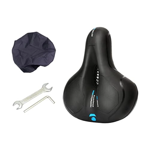 Mountain Bike Seat : Tuimiyisou Wide Bicycle Saddle Replacement Memory Foam Padded Soft Bike Cushion Breathable Cycling Seat Pad Waterproof Bike Saddle Fit for Exercise Indoor Mountain Road Bikes