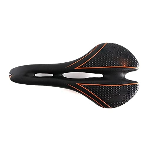 Mountain Bike Seat : Ultralight Mountain Bike Seat Ergonomic Comfortable Wave Road Bike Saddle Cycling Seat black orange