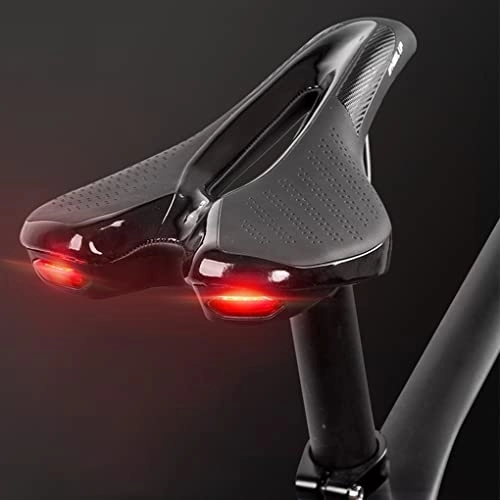 Mountain Bike Seat : Umerk Bicycle saddle Road Bike Saddle Bicycle Seat With Warning Taillight USB Rechargeable Mountain Bike Racing PU Breathable Soft Seat Cushion Bicycle seat cover