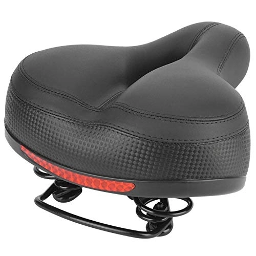 Mountain Bike Seat : Viccilley Bike Seat Bicycle Saddle Waterproof Comfort Cycle Saddle Wide Cushion Pad with Reflective Strip - Fits MTB Mountain Bike Road Bike Spinning Exercise Bikes