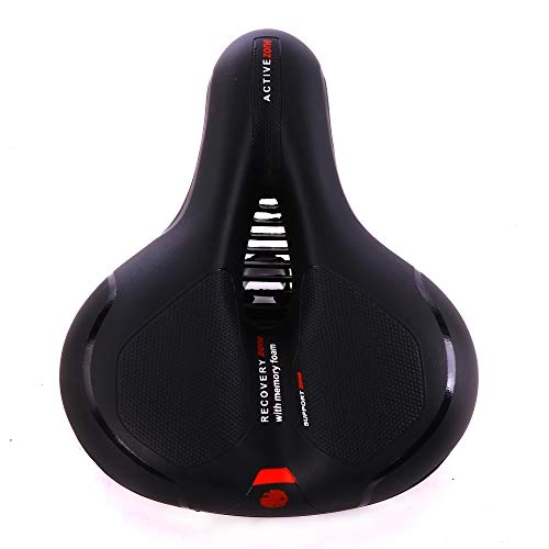 Mountain Bike Seat : VOANZO Widened Mountain Bike Seat Cushion Bicycle Seat Cushion Comfortable Big Butt Bicycle Sitting Saddle Soft Saddle Universal Riding Accessories (Red)