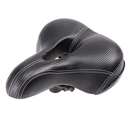 Mountain Bike Seat : VOSAREA Elastic Foam Saddle Comfortable Wide Padded Replacement Saddle for Mountain Bike Outdoor (Black)
