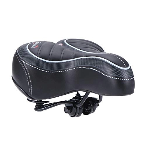 Mountain Bike Seat : VOSAREA Mountain Bike Seat Cushion for Bicycle Mat for Lower Seat with Stripes Black
