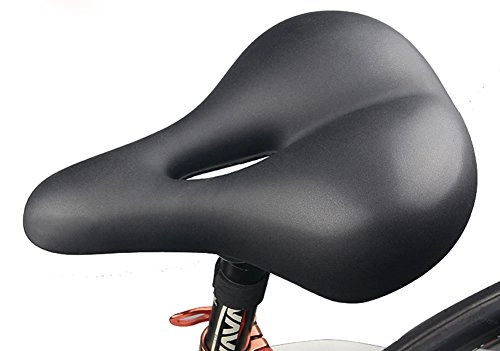 Mountain Bike Seat : WHEEIUP Adult Cycling Gel Saddle-Dual Spring Waterproof Protection Designed Suspension Artificial Leather Seat Bike Saddle Black 270*220Mm