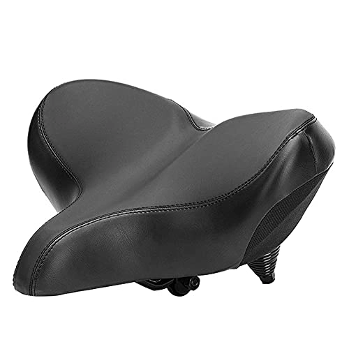Mountain Bike Seat : Wide Bike Seat Breathable Soft Flexible Shock Absorbing Foam Paded Leather Saddle Cushion Replacement For MTB Mountain Bike, Road Bicycle, Spinning Bike, Exercise Bikes Universal