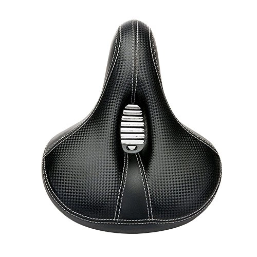 Mountain Bike Seat : WINOMO Comfort Bicycle Saddle Soft Wide Bike Cushion Seat With Waterproof Cover (Black)