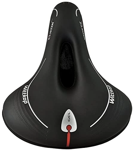 Mountain Bike Seat : WITTKOP Bicycle saddle with comfortable 3-zone concept and extra gel padding, comfortable bicycle saddle for men and women, Büchel Grande Medicus, bike seat with clamp, black
