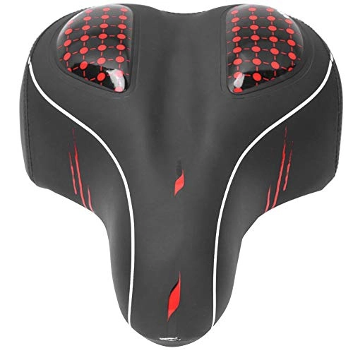 Mountain Bike Seat : WNSC Bike Seat, Durable Bicycle Saddle, Soft for Mountain Bicycle(red, Non-porous (solid type) large saddle)