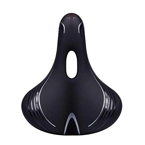 Mountain Bike Seat : WPYYI Leather Bicycle Saddle PVC Soft Comfortable Thick Bike Seat Cushion Wide Wearable Tear Resistance Cycling Seat MTB Parts
