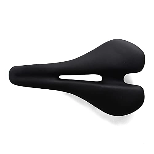 Mountain Bike Seat : WPYYI MTB Bike Saddle Lightweight Bicycle Seat PU Leather Soft Road Bicycle Saddle Breathable Chair Racing Cycling Parts (Color : Black)