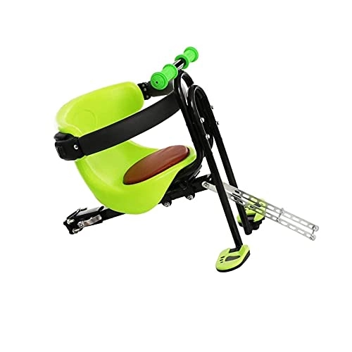 Mountain Bike Seat : WUTONG Front Child Bicycle Saddle Seat Folding Pedal With Handle For Mountain Color Green bike saddle