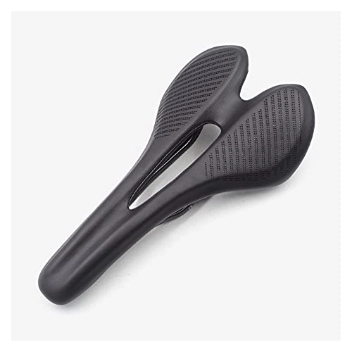 Mountain Bike Seat : wuwu Carbon Fiber Bicycle MTB Saddle Fit For Mountain Road Bike Seat 143mm Vtt Hollow Cycling Accessorise (Color : Black)