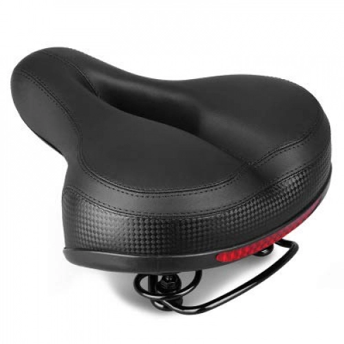 Mountain Bike Seat : Xiaoplay Bicycle Seat Cushion Mountain Bike Comfortable Saddle Riding Equipment for Men Women with Reflective Strip, 26 * 21cm-Black
