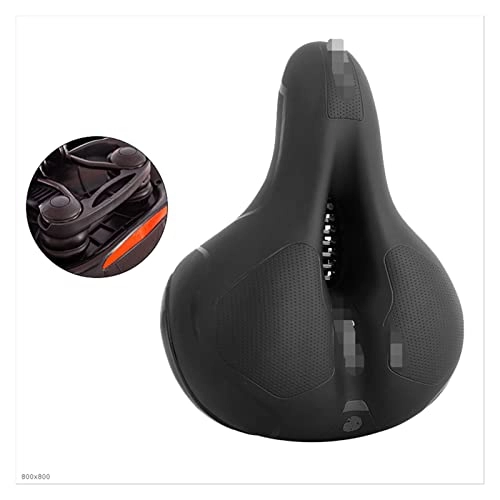Mountain Bike Seat : XINGHUA wangzai store Bike Saddle Big Butt Breathable Cushion Leather Surface Seat Mountain Bicycle Shock Absorbing Hollow Cushion Bicycle Accessories (Color : Shock absorb ball B)