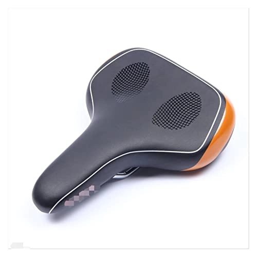 Mountain Bike Seat : XINGHUA wangzai store Mountain Bicycle Saddle Frame Seat Mat Big Wide Road Bicycles Soft Comfortable Breathable Cushion With Handlebar Black (Color : SYTCBETE-YELLOW)