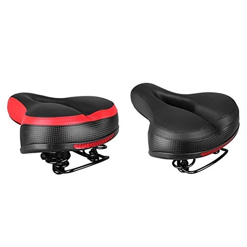 Mountain Bike Seat : XINGYA Comfortable Bike Seat Bicycle Saddle Seat Shock Absorber Waterproof Reflective Bike Saddle for Mountain Bike (Color : Red)