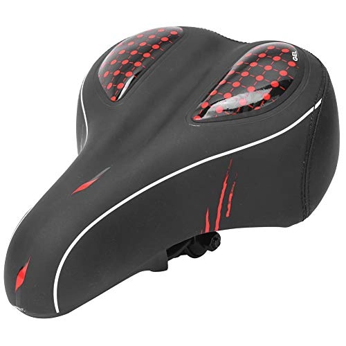 Mountain Bike Seat : XINL Ergonomic Shock Absorb Bike Pad, Bicycle Saddle, for Mountain(red, Non-porous (solid type) large saddle)