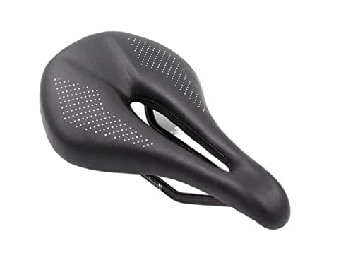Mountain Bike Seat : xinlinlin 2020 New Pu+Carbon Fiber Saddle Road Mtb Mountain Bike Bicycle Seat For Men Cycling cushion Trail Comfort Races black Red White (Color : Black 143mm)