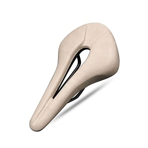 Mountain Bike Seat : xinlinlin Bicycle Saddle Breathabl Hollow Design Pu Leather Soft Comfortable Seat MTB Mountain Road Bike One-Piece Cushion Cycling Parts (Color : 310mm)