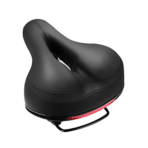 Mountain Bike Seat : Xixn Bicycle Cushion, Bicycle Saddle, Shock-Absorbing Spring Reflective Strip, Thickened Memory Foam, Waterproof Replacement Leather Bicycle seat Cushion, for Outsole Men and Women Mountain Bikes