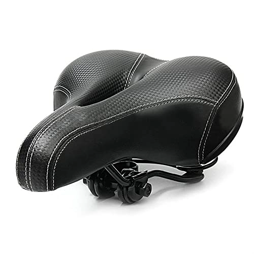 Mountain Bike Seat : xmk2021888 Bike seat, Bicycle riding saddle road mountain bike bicycle wide padded comfortable cushion (Color : Black)