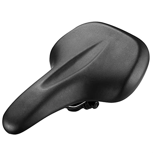 Mountain Bike Seat : xmk2021888 Bike seat, Bicycle saddle PU shockproof 172mm widened tail detachable clip women's men's mountain bike seat saddle curved bottom bicycle accessories (Color : Black)