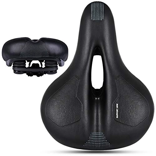 Mountain Bike Seat : XXZ Bike Seat Extra Wide Exercise Bicycle Saddle Soft Foam Padded, Universal Fit for Road Spin Stationary Mountain Cruiser Bikes Gift for Men Women Senior