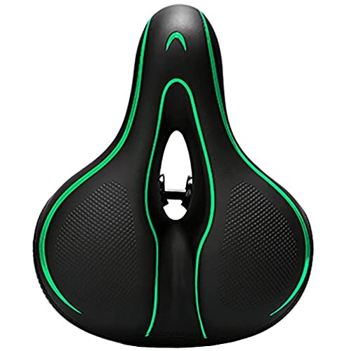 Mountain Bike Seat : XYXZ Bike Saddle Seat Comfortable Comfortable Experience Bicycle Saddle Mountain Bike Bicycle Seat Riding Equipment Cushion For All Seasons Durable Bicycle Seat (Color : Green, Size : 24X10