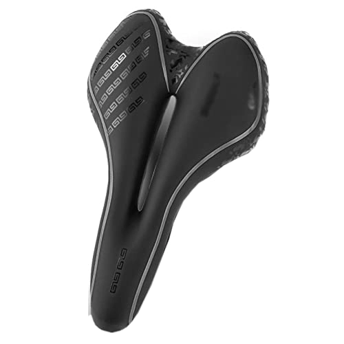Mountain Bike Seat : XZZ Comfortable Road Mountain Bike Seat Foam Padded Leather Bicycle Saddle for Men Women Everyone, With reflective strips, Waterproof, Soft, Breathable, Fit MTB, Most Bikes