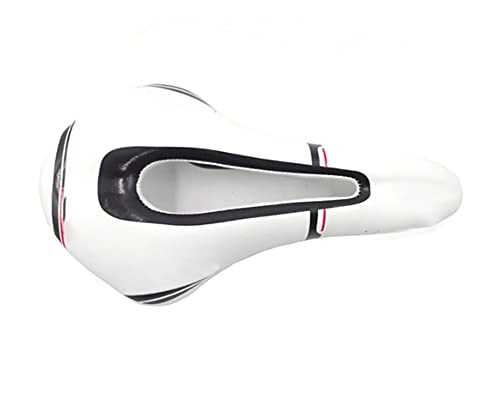 Mountain Bike Seat : YANGSTOR Full Carbon Fiber Bicycle Saddle Open Fit For Hollow Short Fit For Carbon FX Racing Wide Bike Saddle Fit For Road Mountain Sans Cycling Seat (Color : White red)