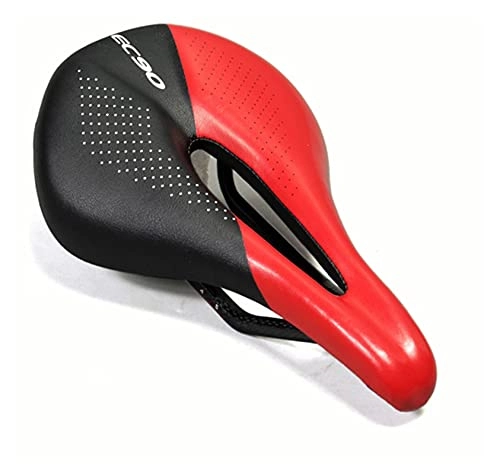 Mountain Bike Seat : Yanyan Bicycle Seat Saddle MTB Road Bike Saddles Mountain Bike Racing Saddle Breathable Soft Seat Cushion (Color : Black and red)
