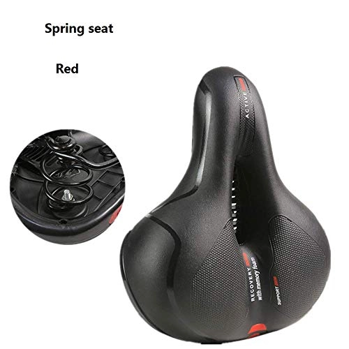 Mountain Bike Seat : YDHW-001 Bicycle Seat Cushion Padded Waterproof Shock Absorption Riding Equipment Widened to Increase Car Seat Universal Mountain Bike Accessories (Blue / Black / Red)
