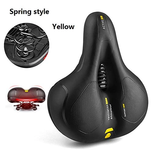 Mountain Bike Seat : YDHW-003 Bicycle Seat Padded Thick Waterproof Shockproof Riding Equipment Widened to Increase Bicycle Seat Universal Mountain Bike Accessories (Red / Blue / Yellow)