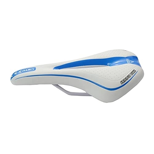 Mountain Bike Seat : YINHAO LIETU Top Carbon Top-level Bicycle Saddle Mountain Bike Soft Cycling Coussin Outdoor Sport Comfortable Ciclismo Rel Saddle (Color : White Blue)