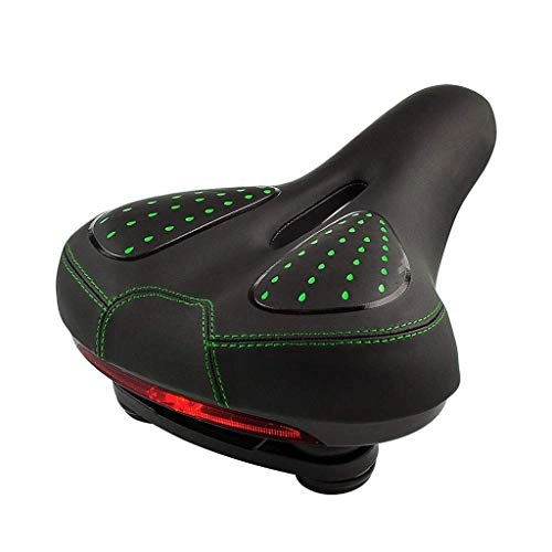 Mountain Bike Seat : YLB Bike Saddle-Comfortable Road Mountain Bike Seat Foam Padded Leather Bicycle Saddle for Men Women Everyone, with Taillight, Waterproof, Soft, Breathable, Fit MTB, Most Bikes